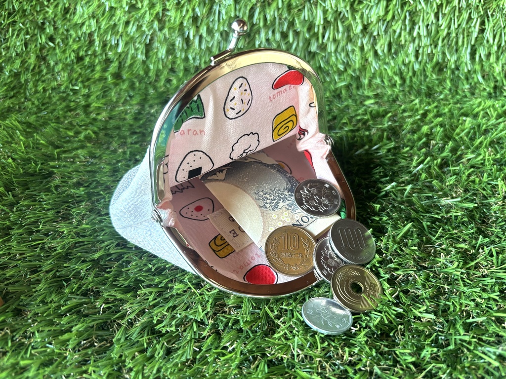 おにぎりがま口ポーチ タブ付き