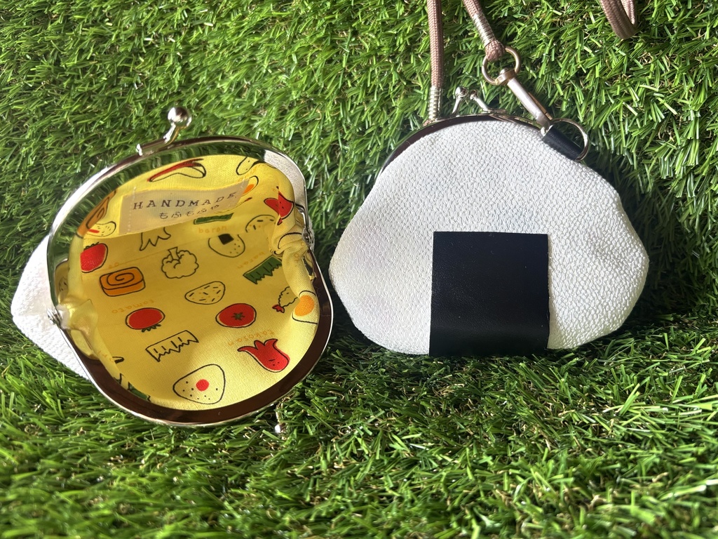 おにぎりがま口ポーチ タブ付き