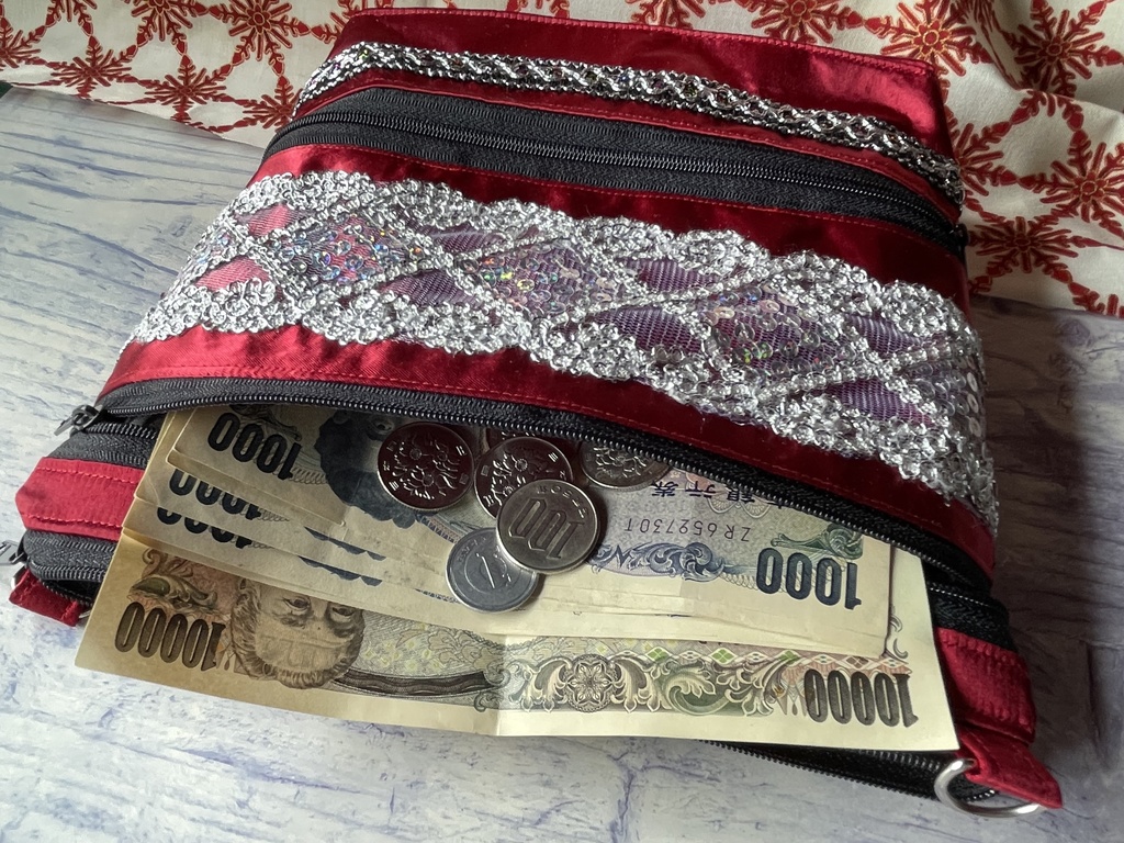 コインスルー財布付きショルダーバッグ