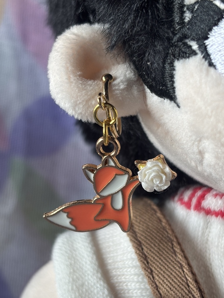 ぬいぐるみ用イヤーカフ キツネ 片耳