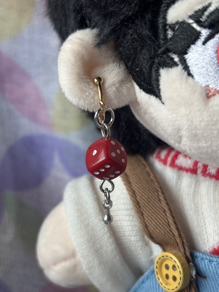 ぬいぐるみ用 イヤーカフ サイコロ　片耳