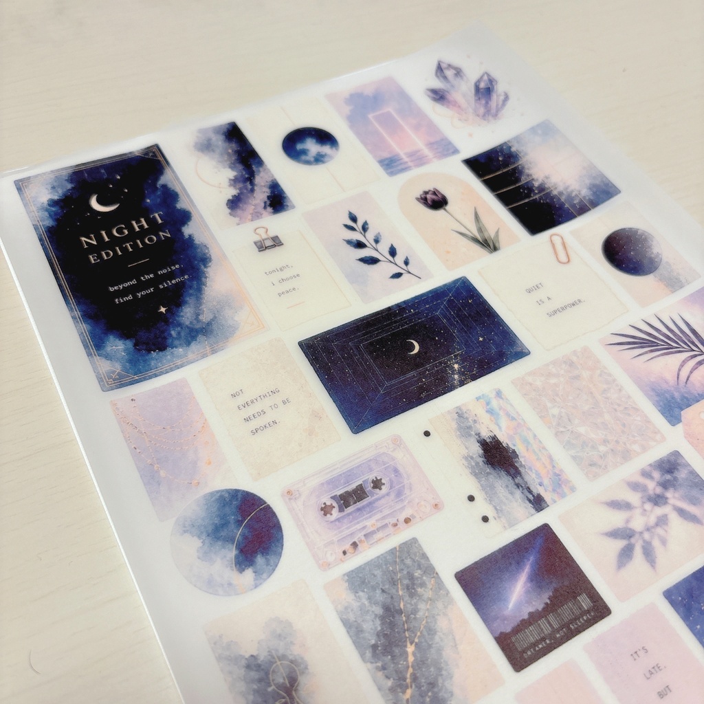 【単品】透けるデザインペーパー night パープル