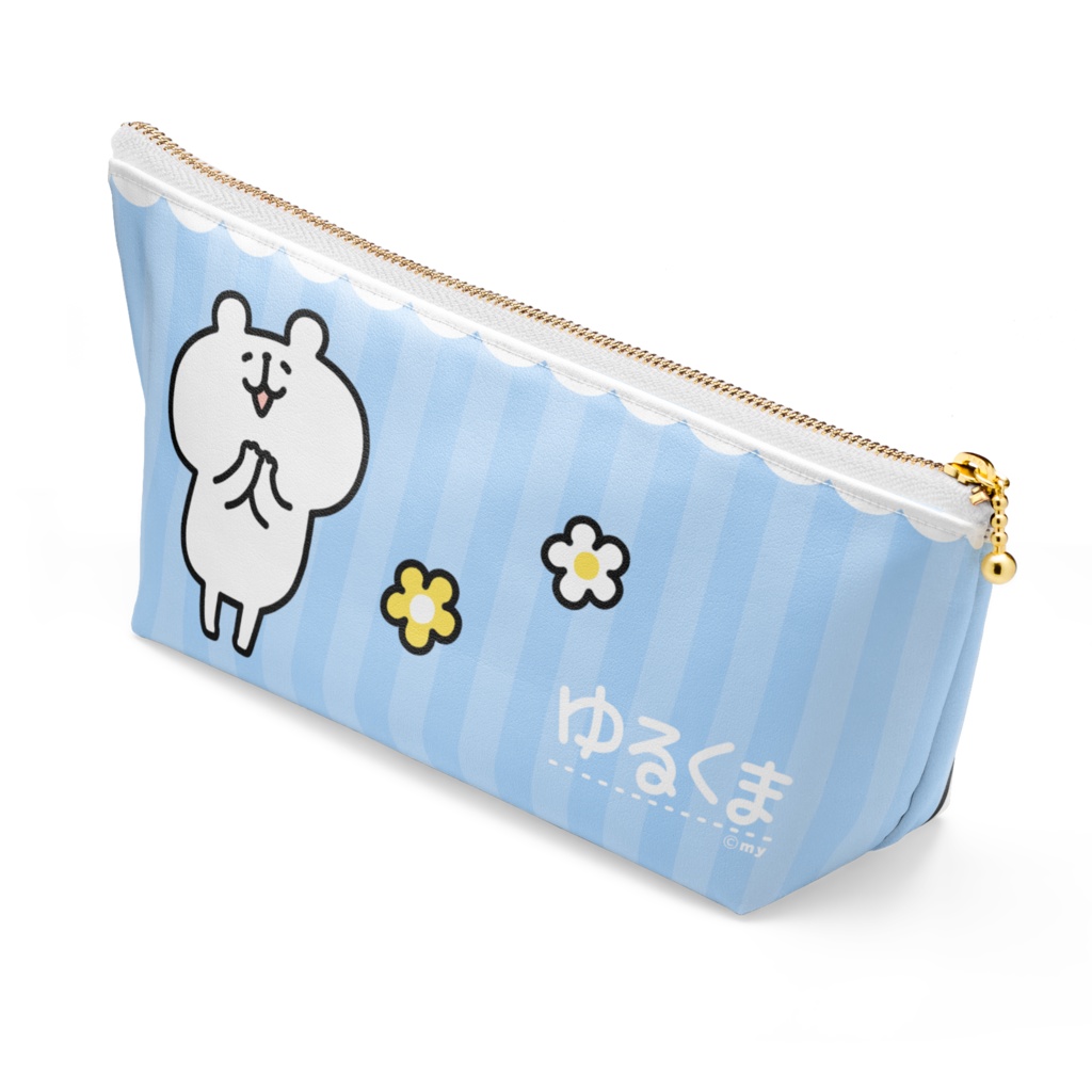 ゆるくまさんポーチ水色