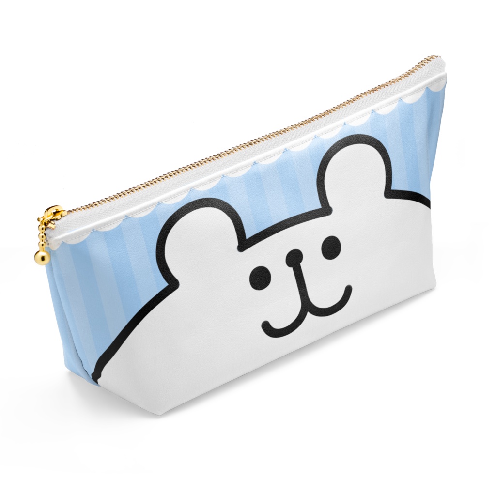 ゆるくまさんポーチ水色