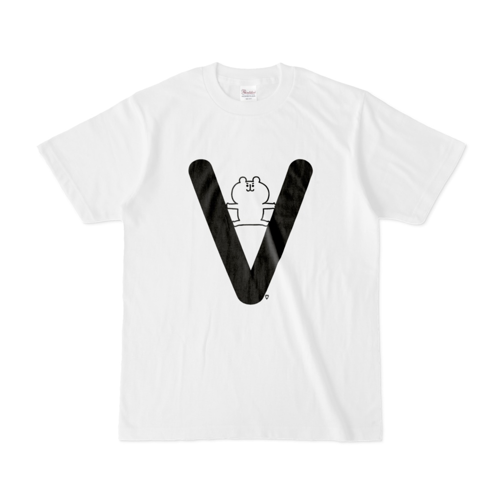 「V」「W」ゆるくま文字Tシャツ