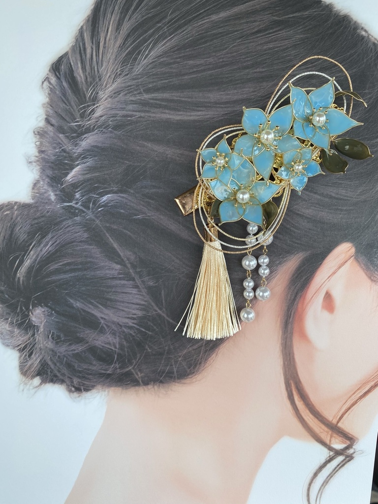 光秀さんからの贈り物 桔梗の髪飾り