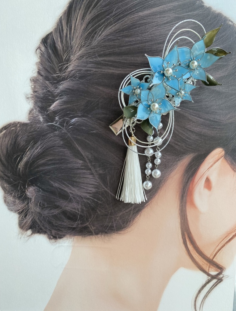 光秀さんからの贈り物 桔梗の髪飾り