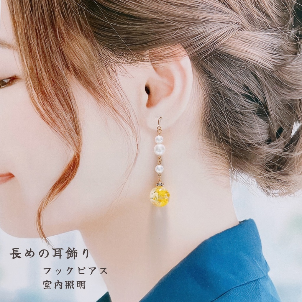 家康からの贈り物 花柄の七宝焼き耳飾り