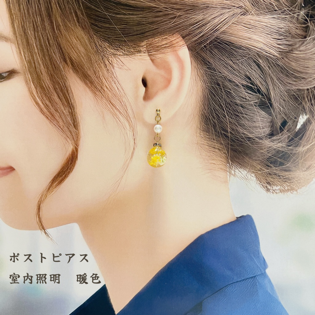 家康からの贈り物 花柄の七宝焼き耳飾り