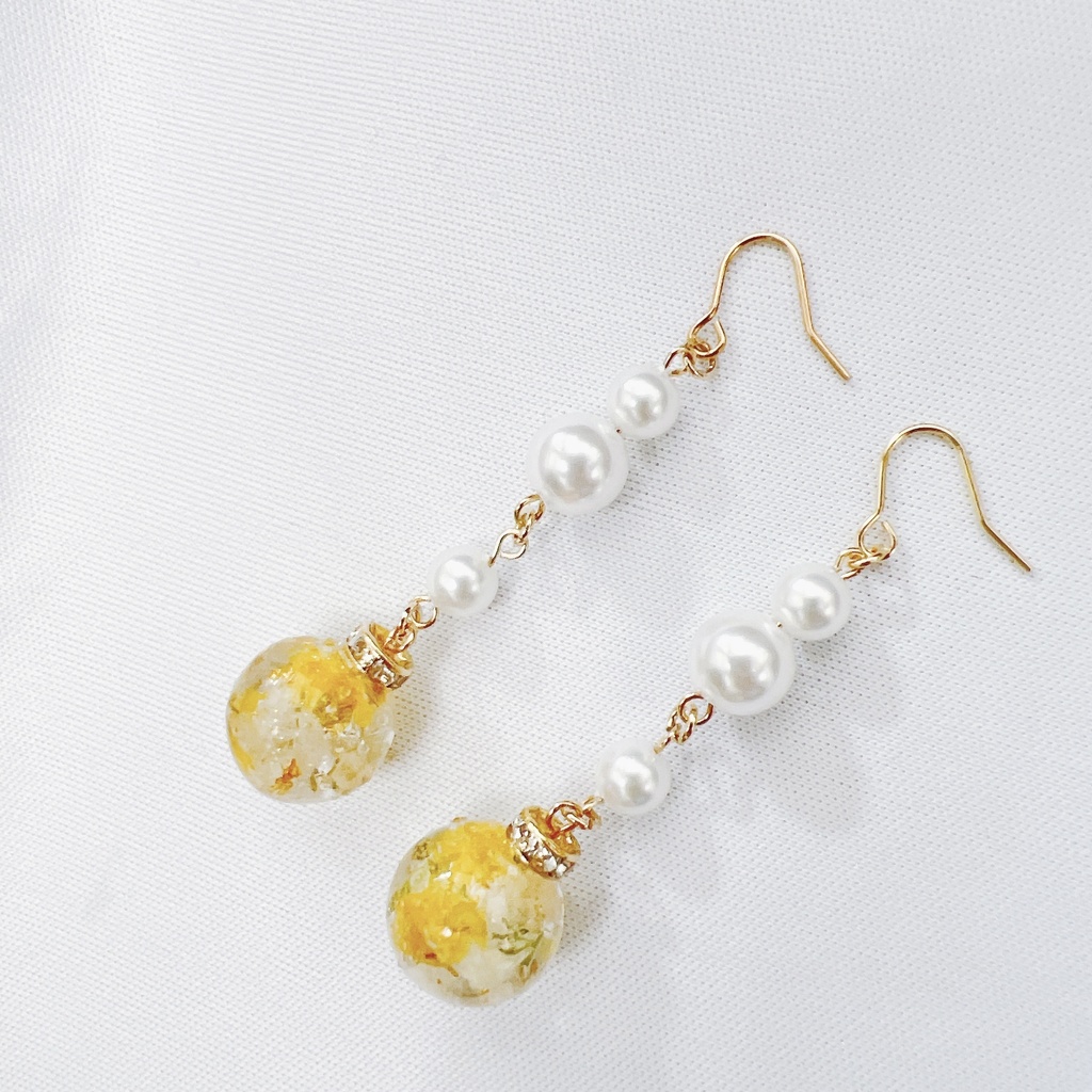 家康からの贈り物 花柄の七宝焼き耳飾り