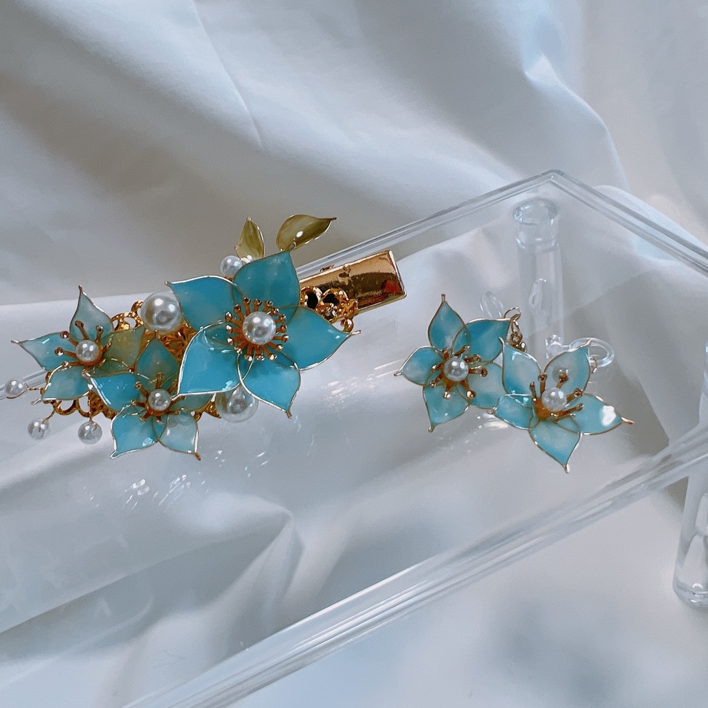 光秀さんが贈ってくれた桔梗の耳飾り