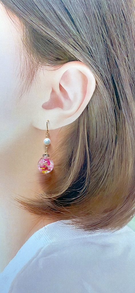 家康からの贈り物 花柄の七宝焼き耳飾り ⭐︎新色追加⭐︎