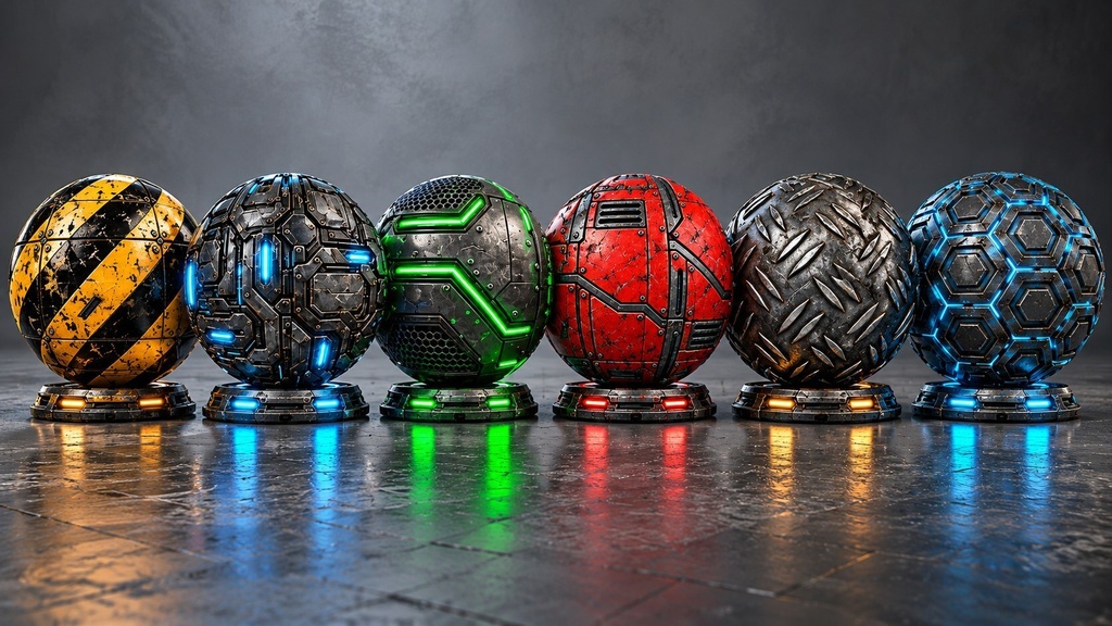 Sci-Fi Panels & Surfaces Texture Pack - 20 Stylised PBR Materials