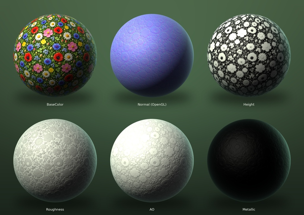 Dewy Daisy Garden - Free Stylised PBR Material