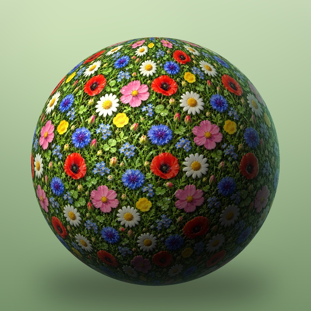 Dewy Daisy Garden - Free Stylised PBR Material