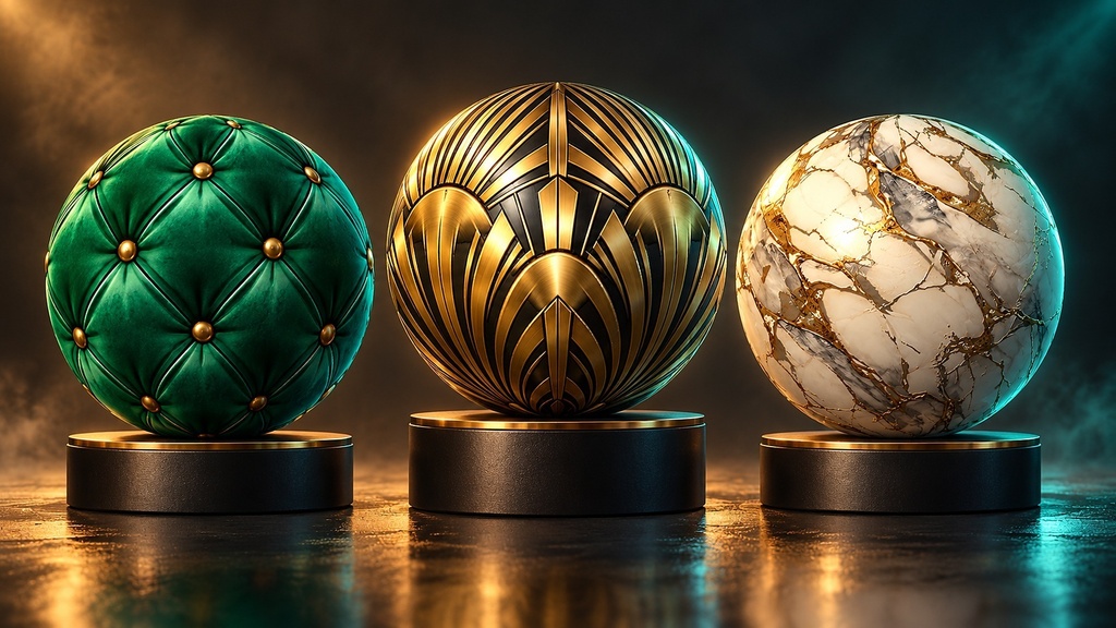Art Deco Luxury Interiors Texture Pack - 20 Stylised PBR Materials