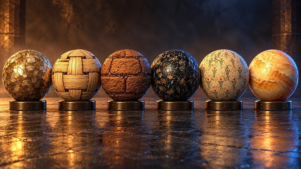 Ancient Egyptian Tomb Surfaces Texture Pack - 10 Stylised PBR Materials
