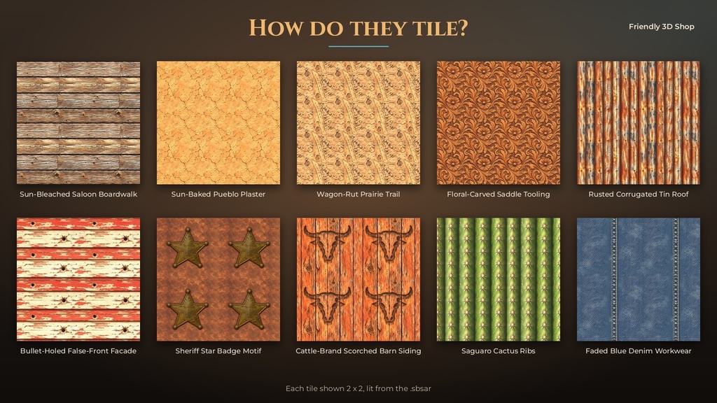 Wild West Frontier Town Texture Pack - 10 Stylised PBR Materials