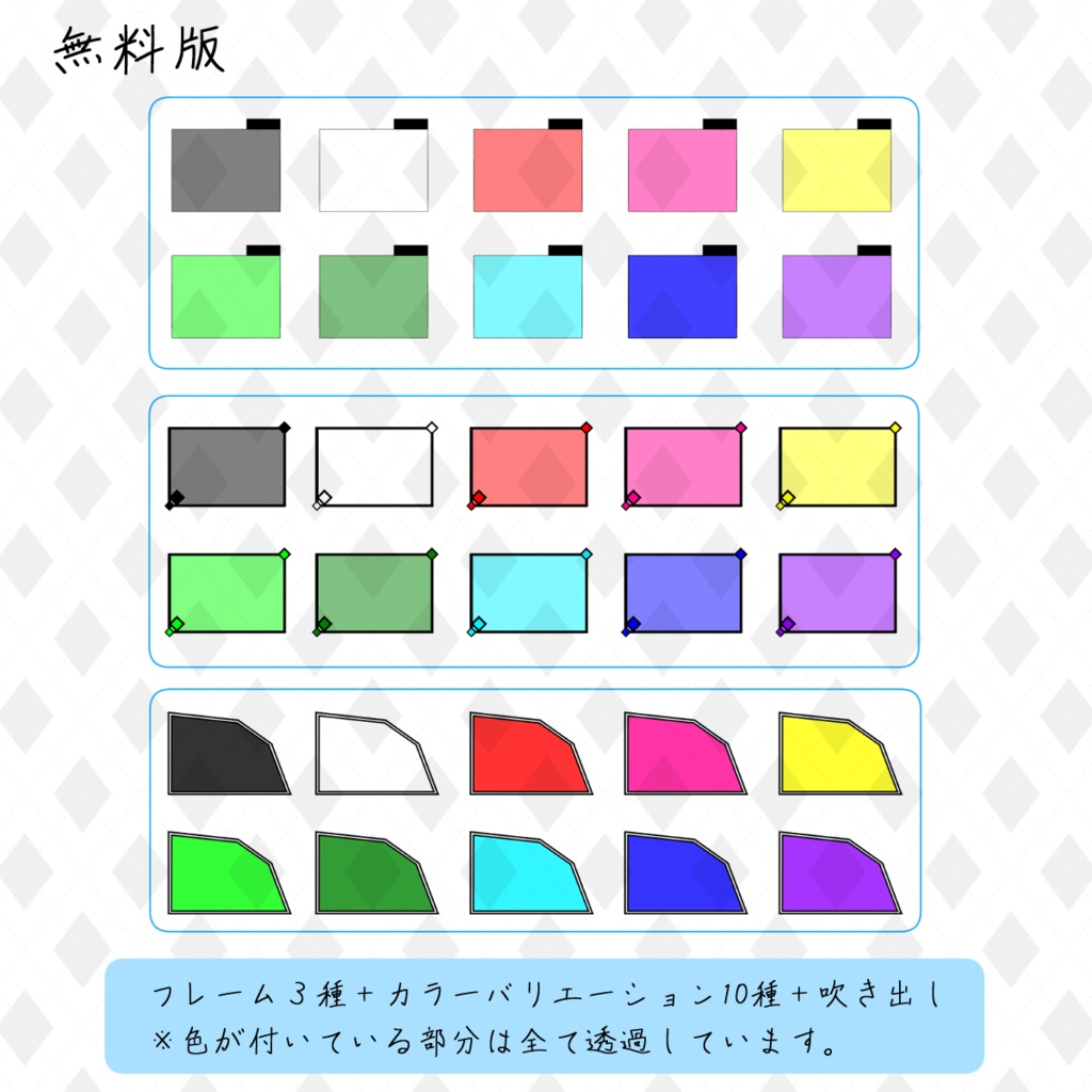 【お試し無料有】ココフォリアで使える駒絵フレーム&吹き出しセット