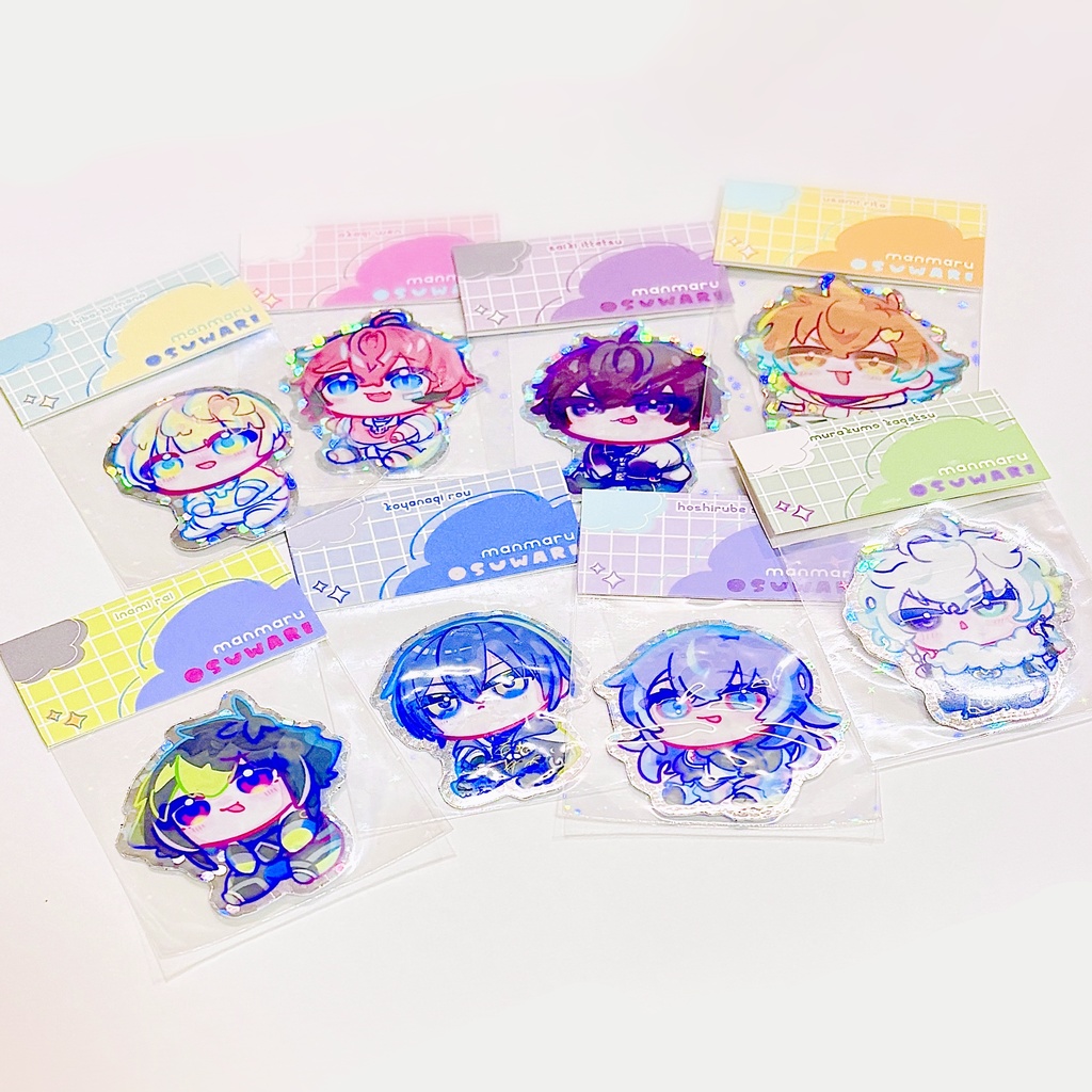 まんまるおすわりステッカー【MECHATU-A】