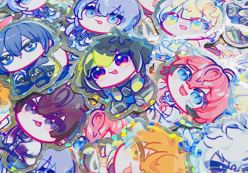 まんまるおすわりステッカー【MECHATU-A】