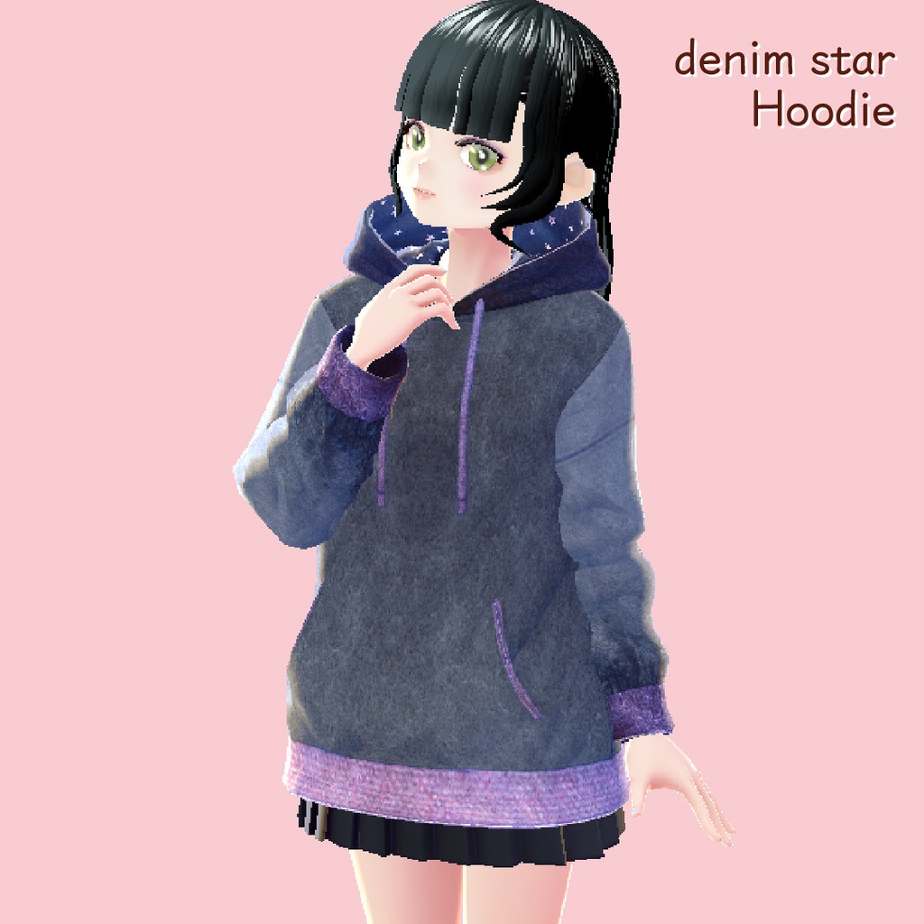 【無料版有】denim_star_Hoodie