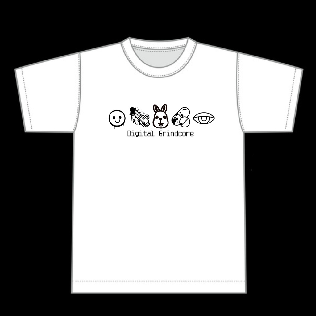 OZIGIRI Digital Grindcore Tシャツ(ホワイト)