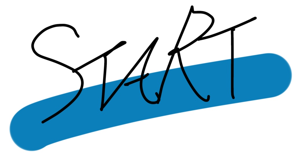 【無料】クリックアクション素材に！手書きSTARTアイコン