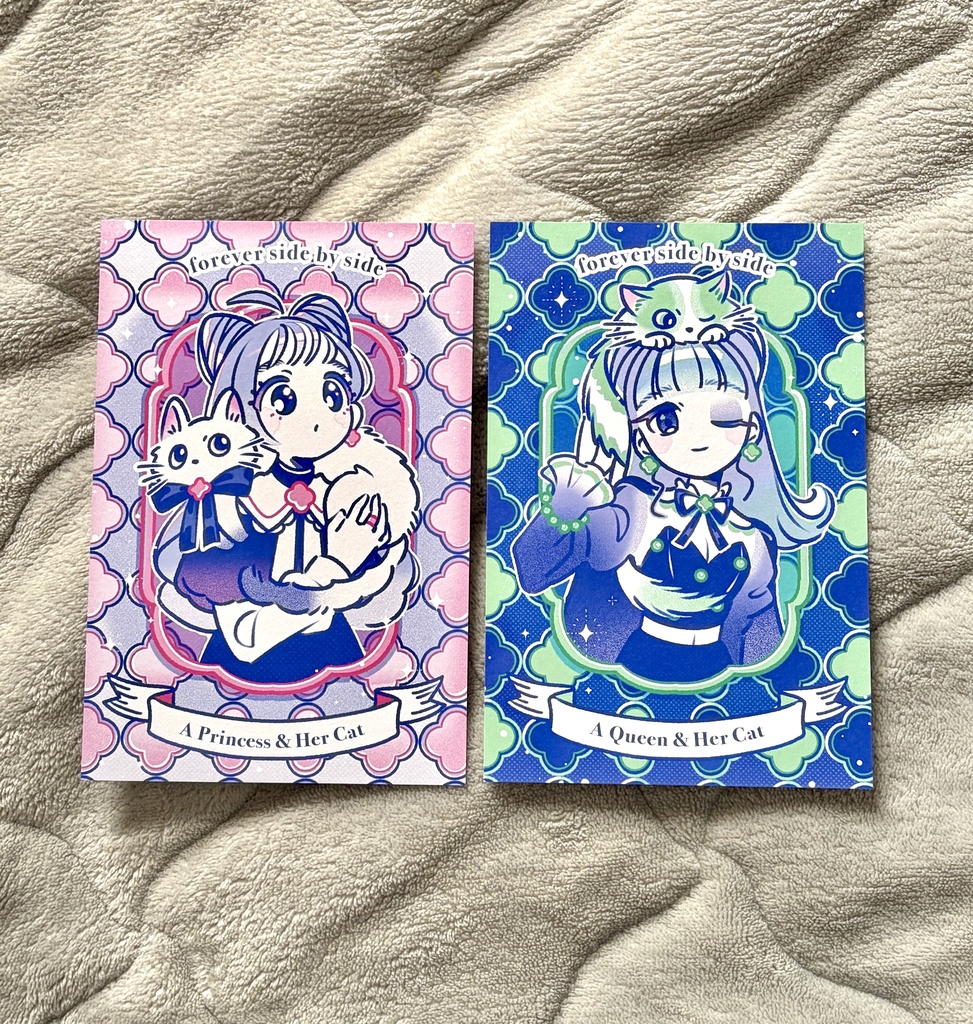 高貴な猫（緑）ポストカード