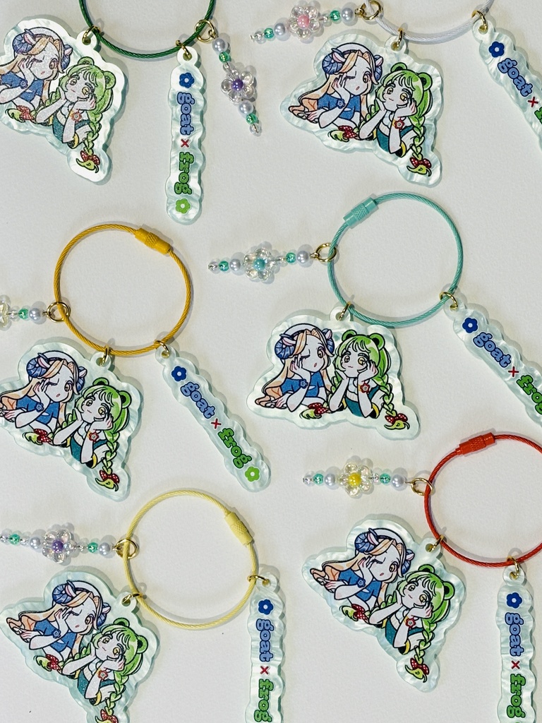 ヤギとカエル　アクリルキーホルダー