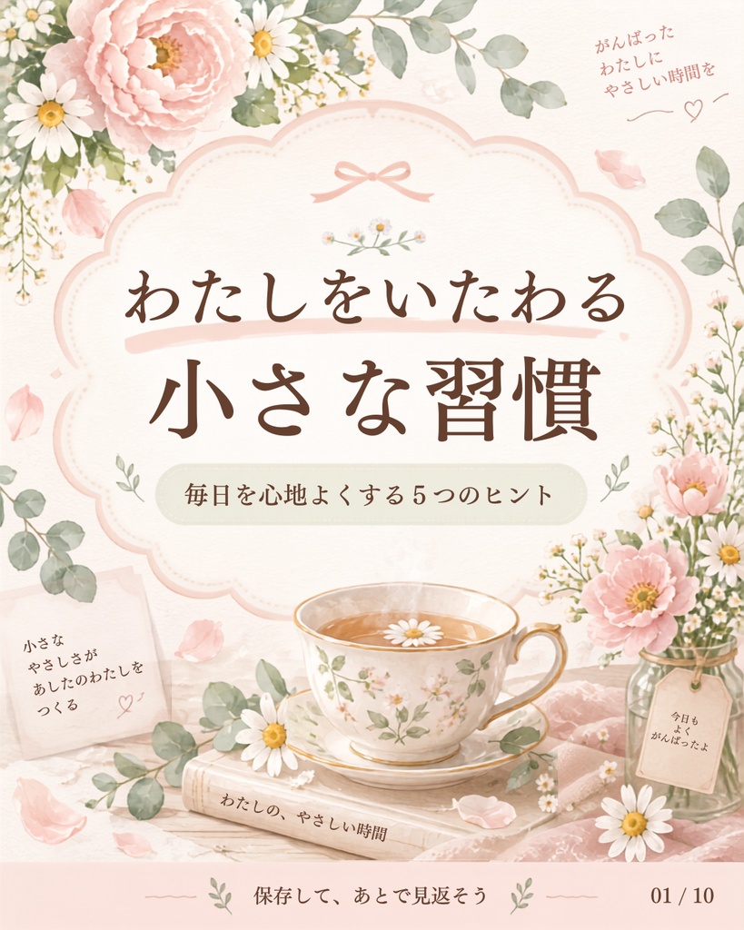 Canva編集可能。ライフスタイル向けInstagramテンプレート10枚セット