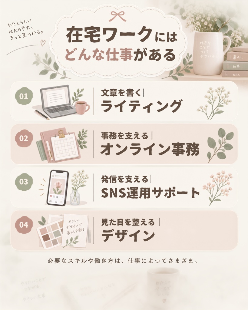 Canva編集可能。在宅ワーク用Instagramテンプレート10枚セット