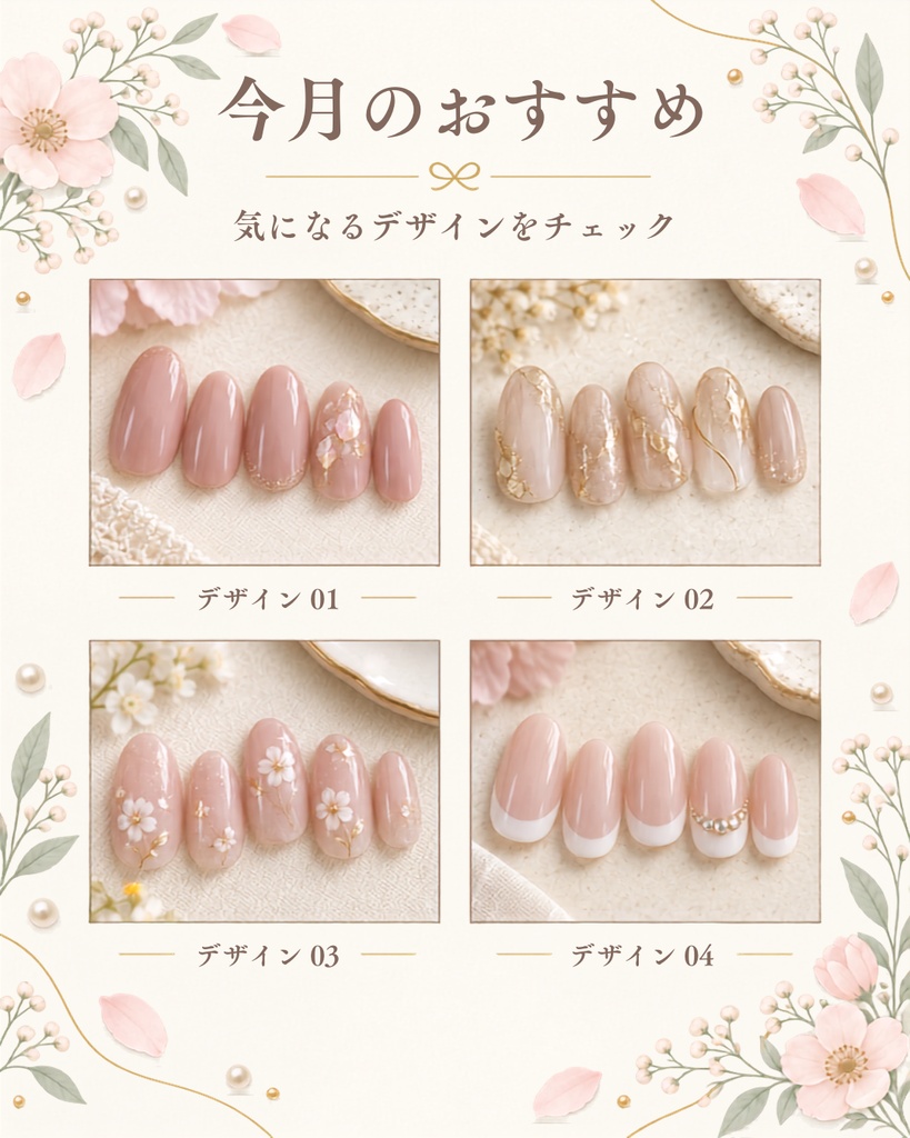 Canva編集可能。ネイルサロン用Instagramテンプレート10枚セット