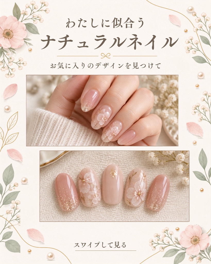Canva編集可能。ネイルサロン用Instagramテンプレート10枚セット
