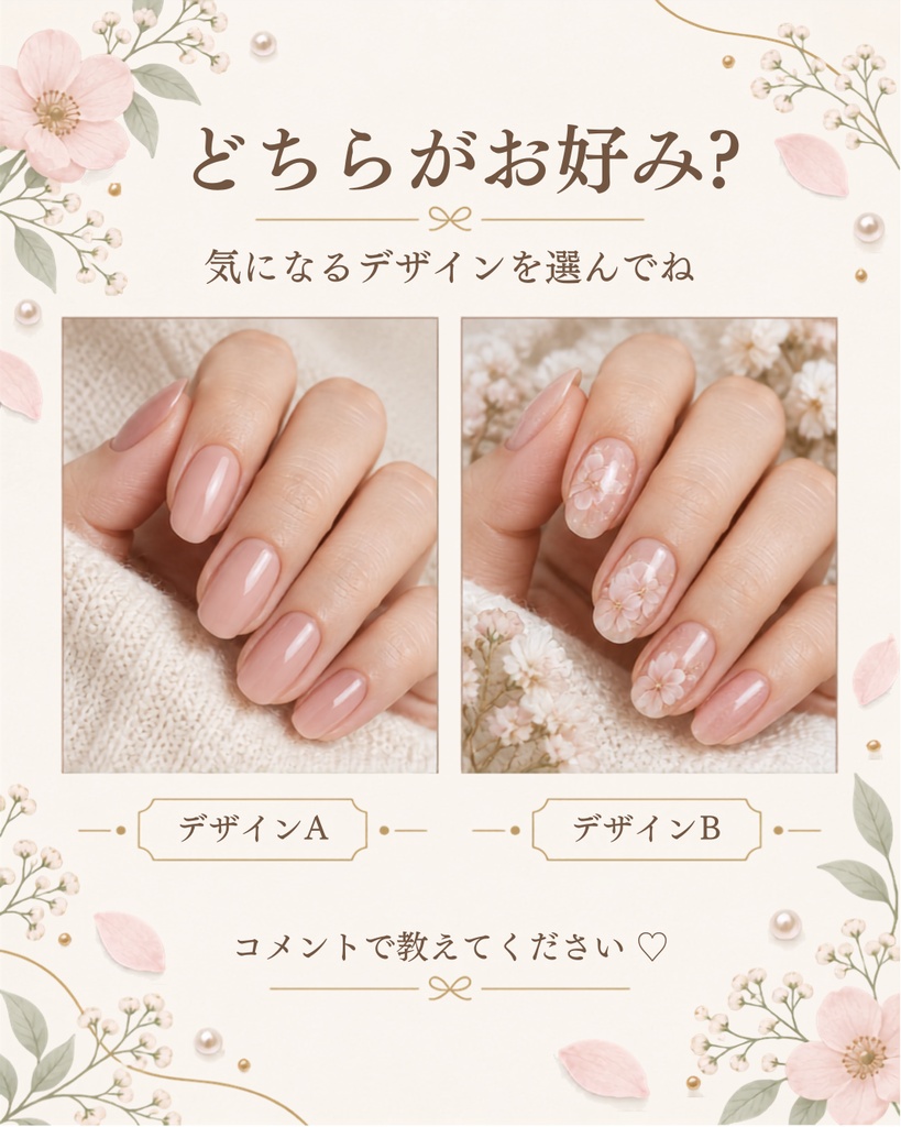 Canva編集可能。ネイルサロン用Instagramテンプレート10枚セット