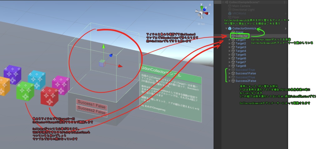 【Udon】アイテムを一箇所に集めると解放されるギミックUdonCollector