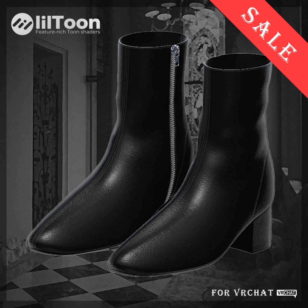 ♥ブラックフライデーセール中♥【9アバター対応】 Noir Square Boots