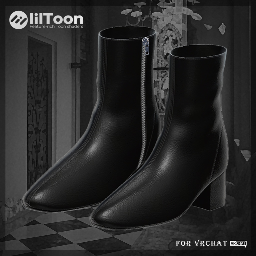 🖤Noir Square Boots🖤【12アバター対応】 