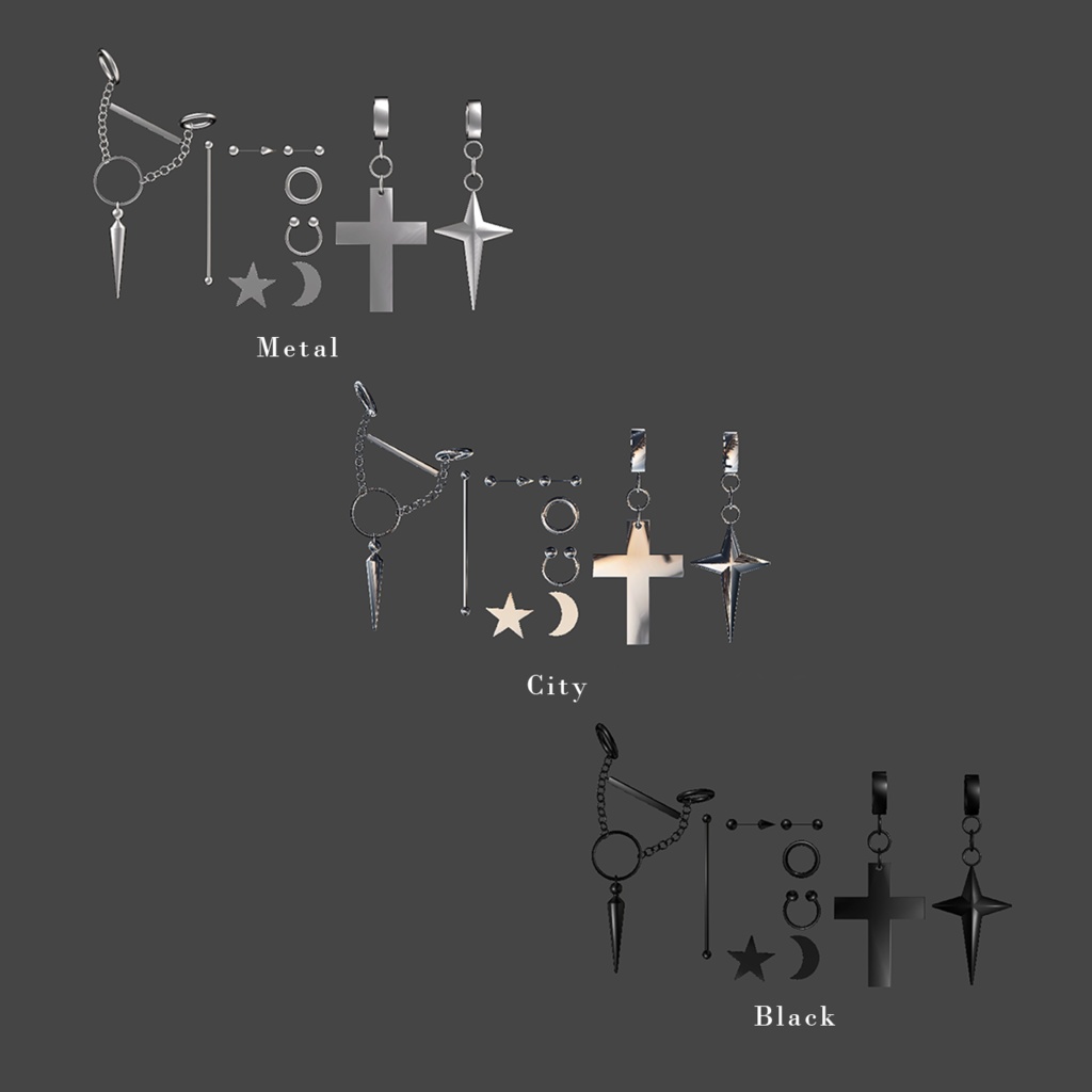 🎁発売記念セール🎁 Edge Linker earrings 10アバター位置対応済