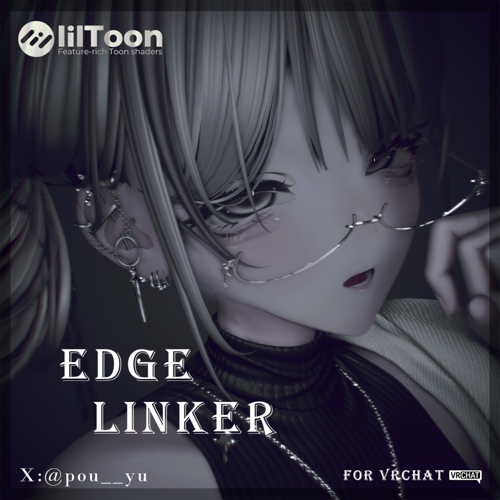 🖤Edge Linker earrings🖤 14アバター位置対応済