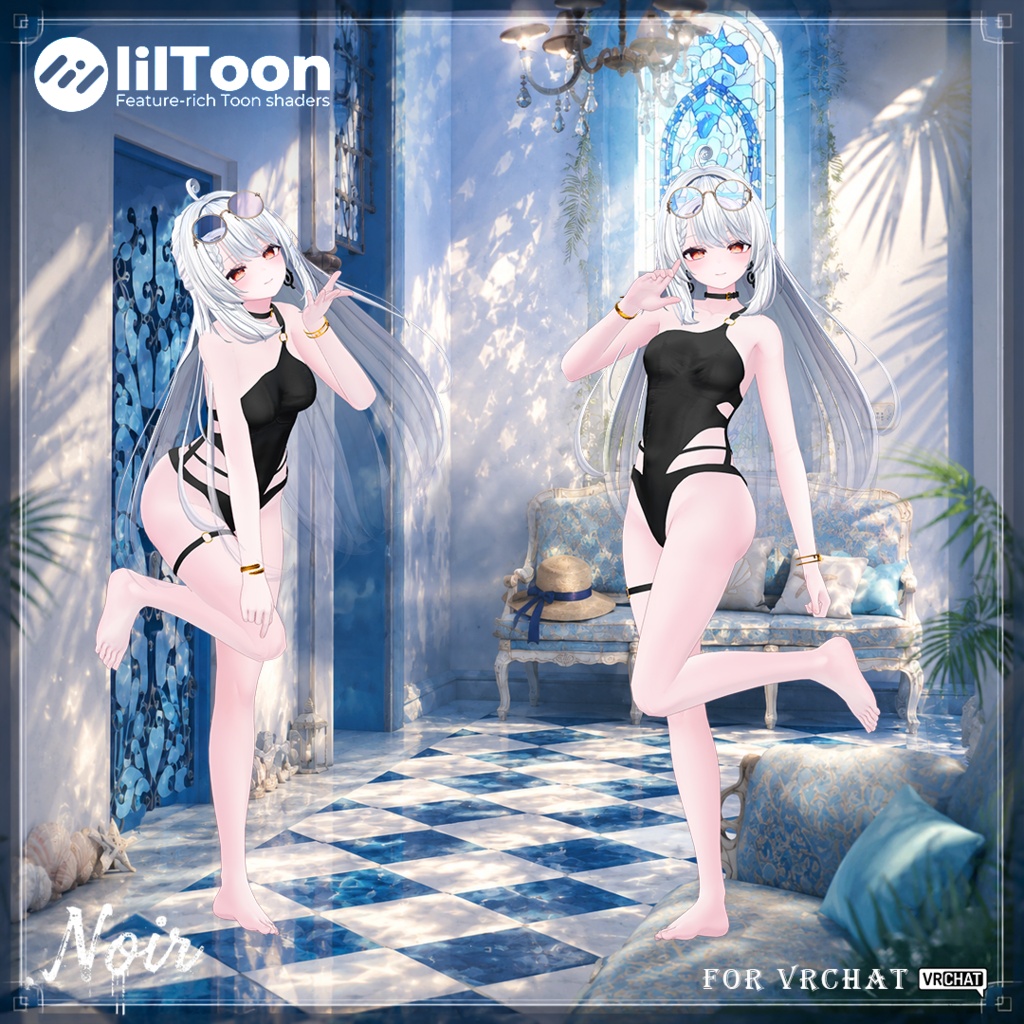 【半額中】🖤Vague Noire🖤 - Swimsuit for VRChat 【9アバター対応】