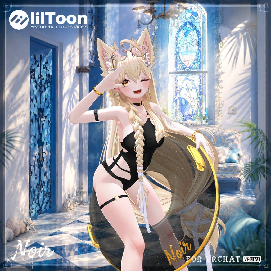 【半額中】🖤Vague Noire🖤 - Swimsuit for VRChat 【12アバター対応】