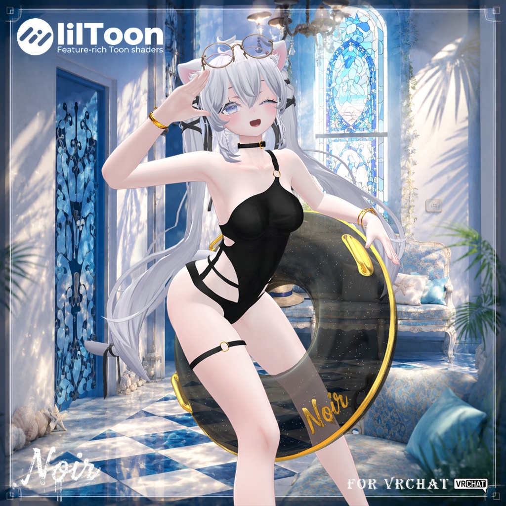 【半額中】🖤Vague Noire🖤 - Swimsuit for VRChat 【14アバター対応】