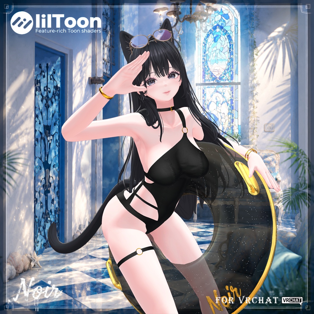 【半額中】🖤Vague Noire🖤 - Swimsuit for VRChat 【9アバター対応】