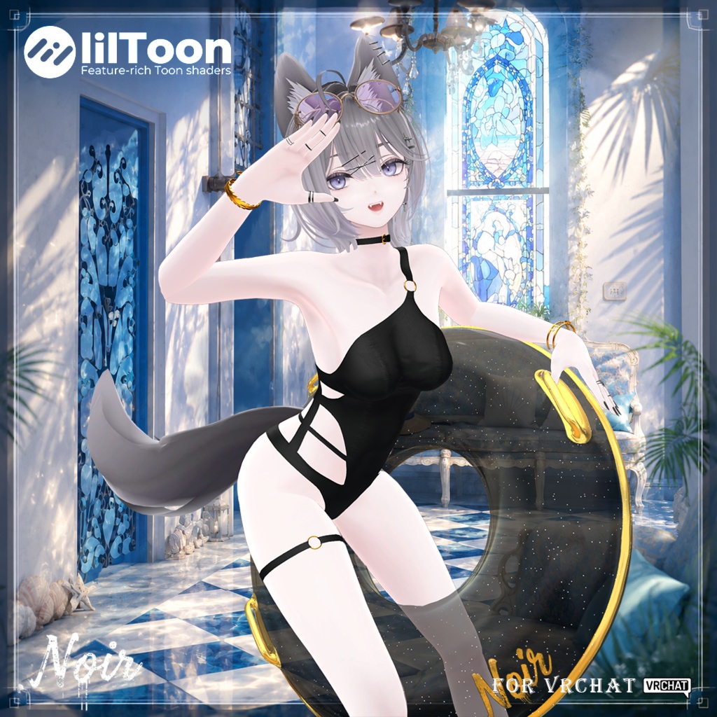 【半額中】🖤Vague Noire🖤 - Swimsuit for VRChat 【9アバター対応】