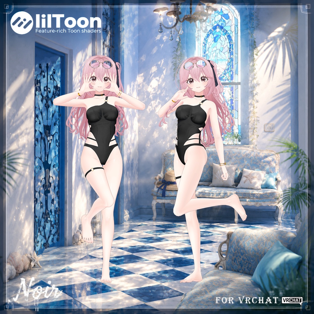 【半額中】🖤Vague Noire🖤 - Swimsuit for VRChat 【9アバター対応】