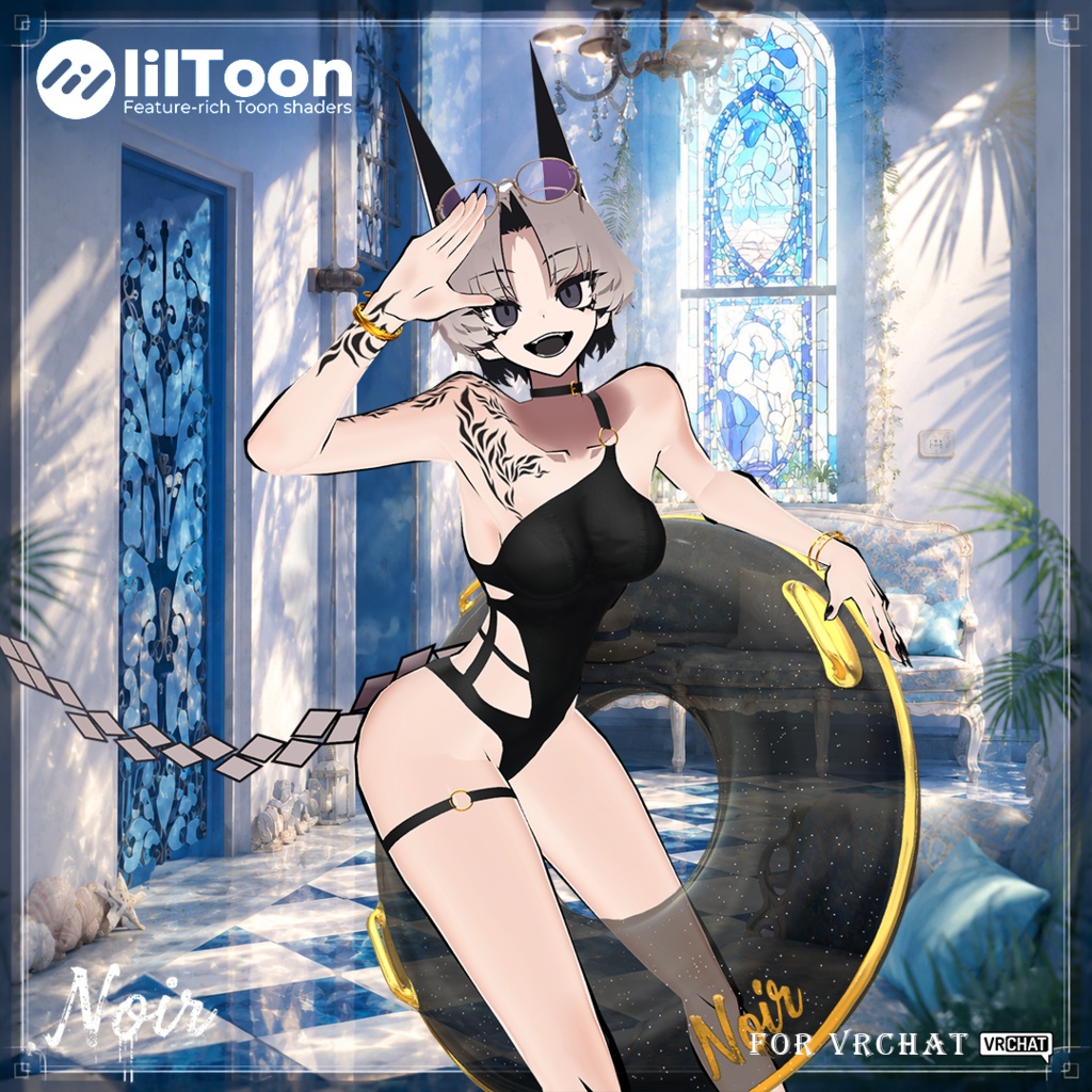 【半額中】🖤Vague Noire🖤 - Swimsuit for VRChat 【10アバター対応】