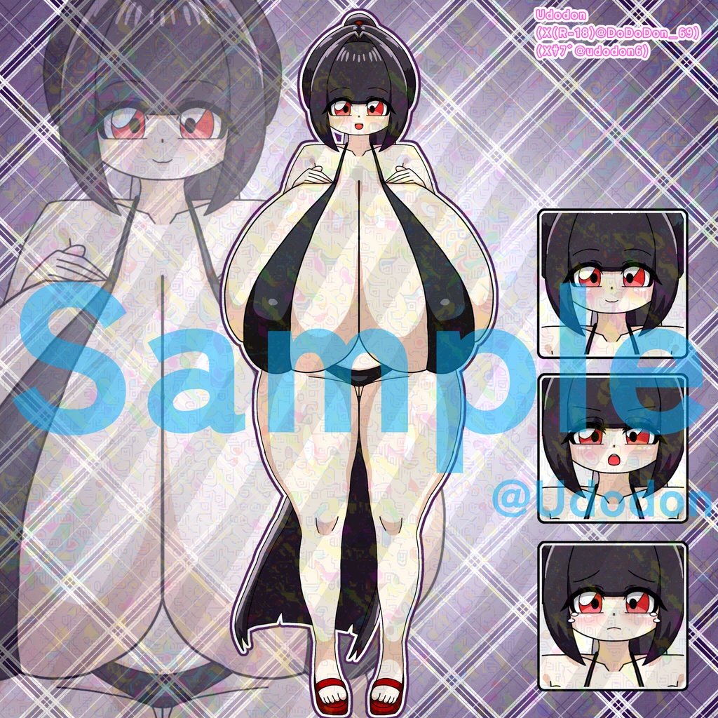 【動く!立ち絵】ぷるんぷるん動く!水着の女の子アニメーション素材集🖤表情3種 【背景透過GIF】
