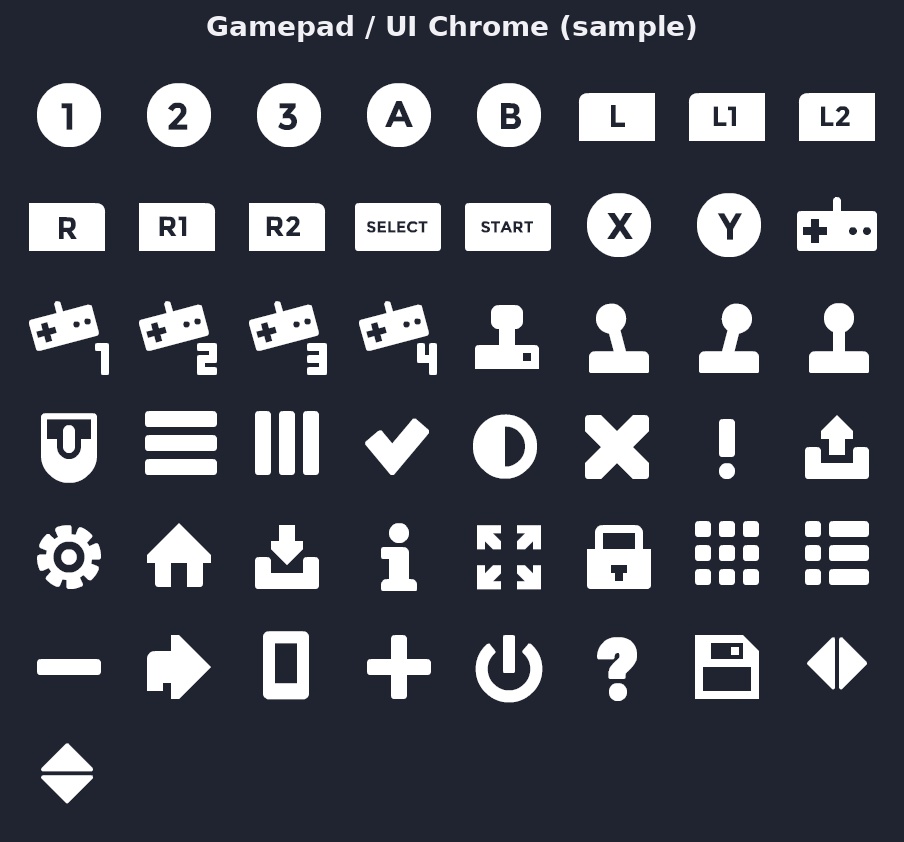 ゲーム向けUIアイコンセット(白黒)