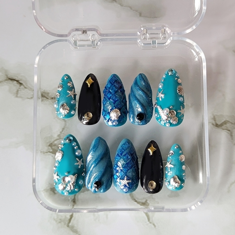 【twst】フロイド&ジェイド イメージネイルチップ【サイズオーダー】